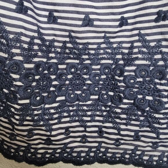 Kate Spade Blue Lawson Skirt A Line Floral Stripes Size 6 - Picture 9 of 9